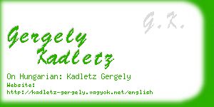 gergely kadletz business card